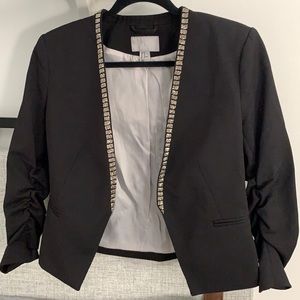 H&M Sequin Lapel 3/4 Sleeve Blazer
